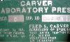  CARVER Model C Press, 6 x 7" platens,